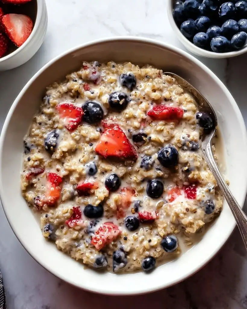 Buckwheat Porridge with Cinnamon, Maple Syrup, and Fresh Fruit Recipe