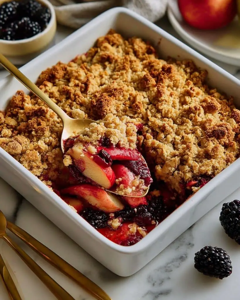 Apple Blackberry Crumble with Oatmeal Cookie Crumble Topping Recipe