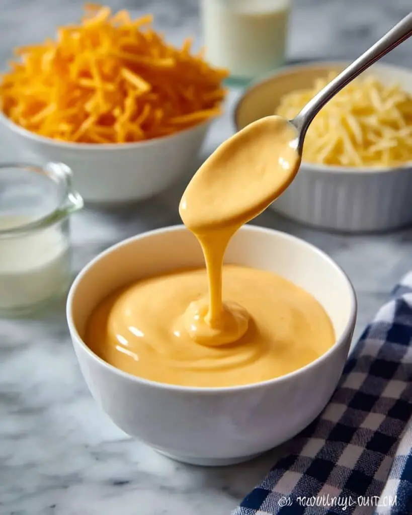 Creamy Cheddar and American Cheese Sauce Recipe
