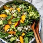Peach and Goat Cheese Salad with Quinoa, Basil, and Mint Recipe
