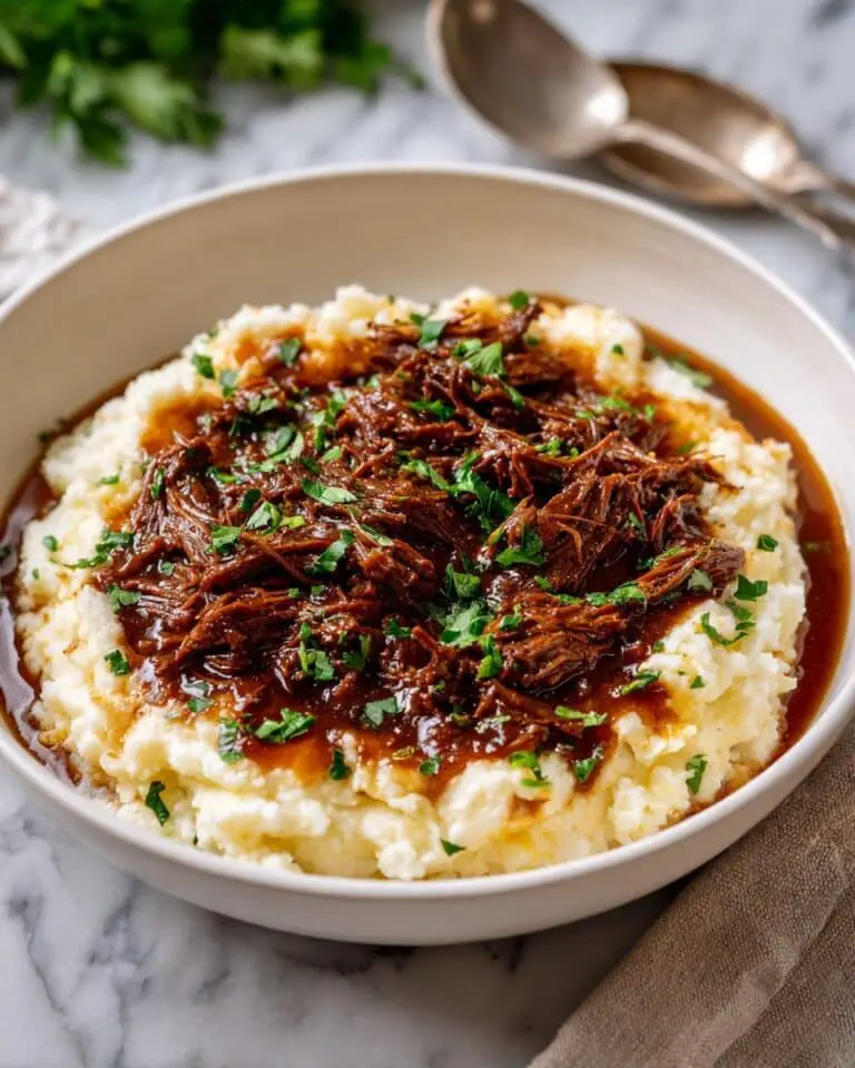 Crockpot Sweet & Savory Jelly Shredded Beef Recipe