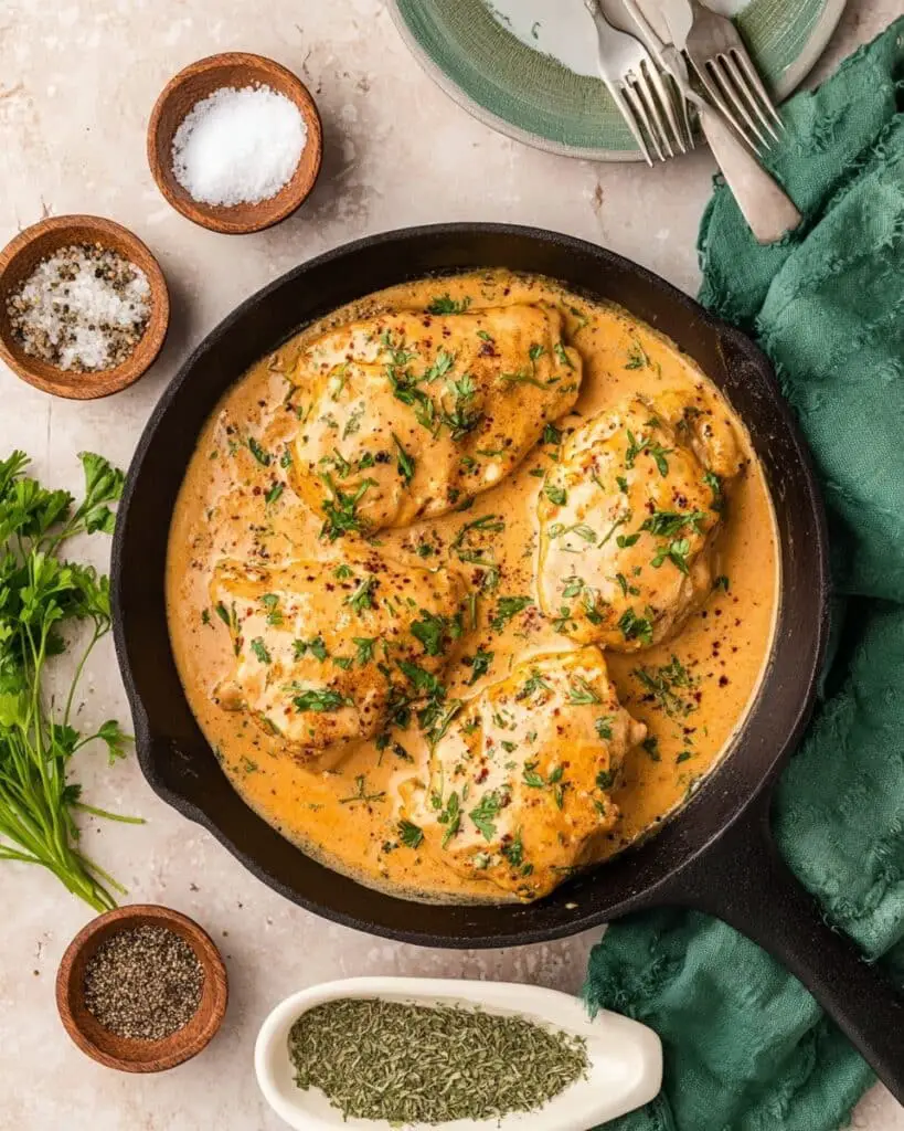 One-Skillet Smothered Chicken Recipe