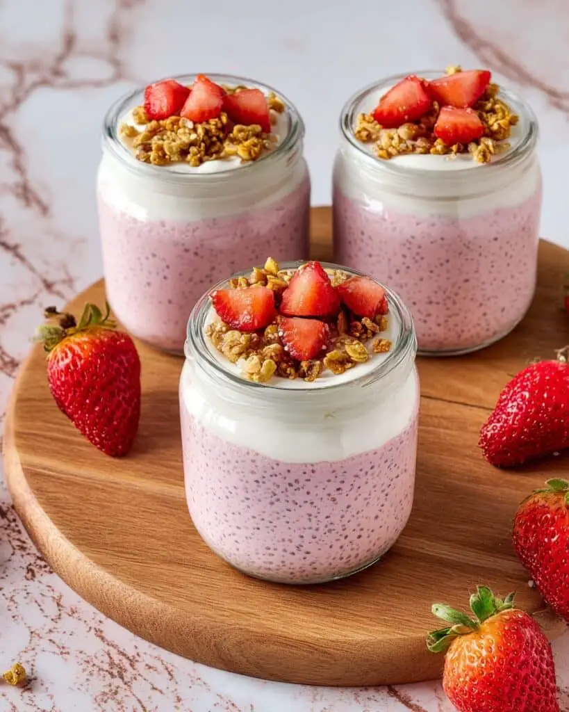 Thick Strawberry Vanilla Chia Pudding with Greek Yogurt Recipe