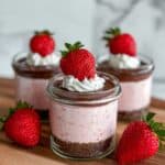 Chocolate Covered Strawberry Cheesecake Jars (with Cottage Cheese) Recipe