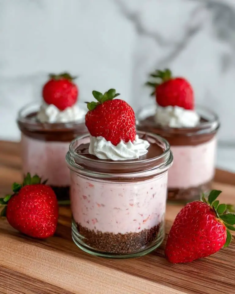 Chocolate Covered Strawberry Cheesecake Jars (with Cottage Cheese) Recipe