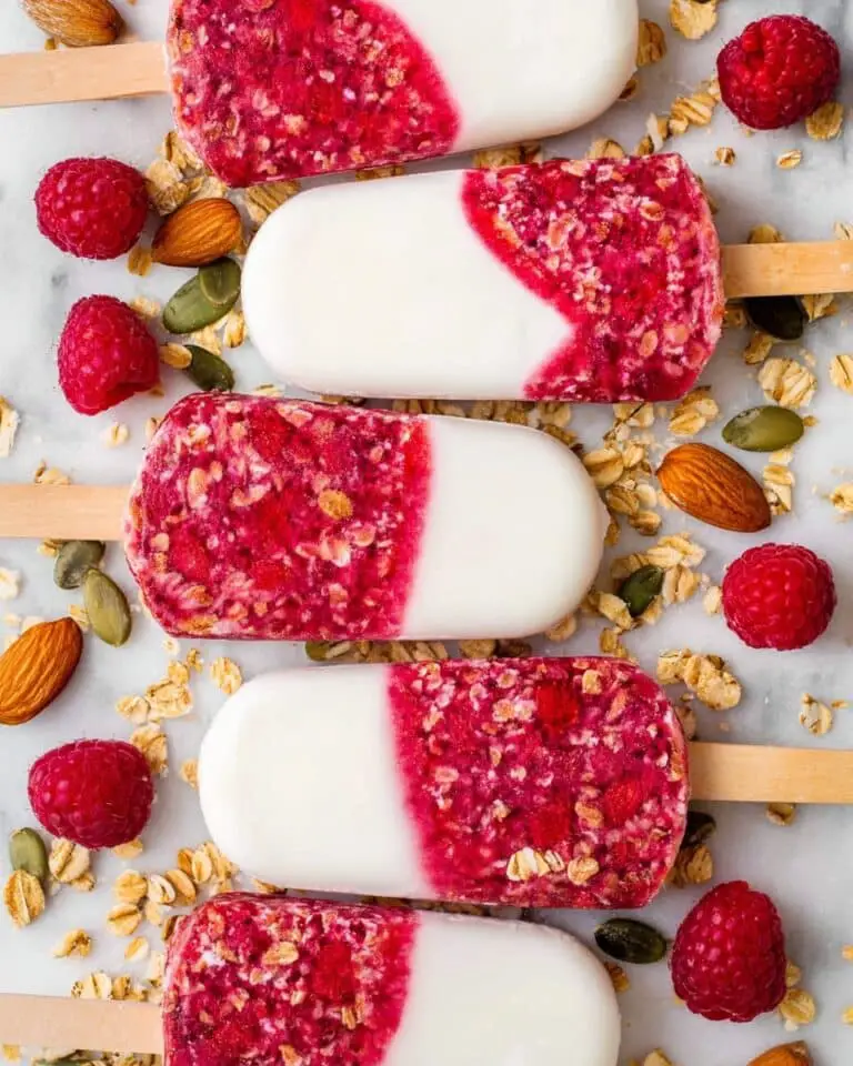 Raspberry Yogurt Layered Popsicles Recipe