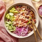 Salmon Crunch Salad with Creamy Lemon-Cumin Dressing Recipe
