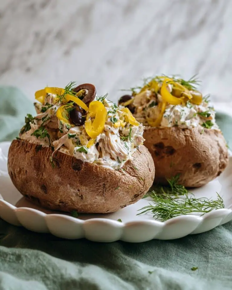Greek Tuna Salad Baked Potatoes Recipe
