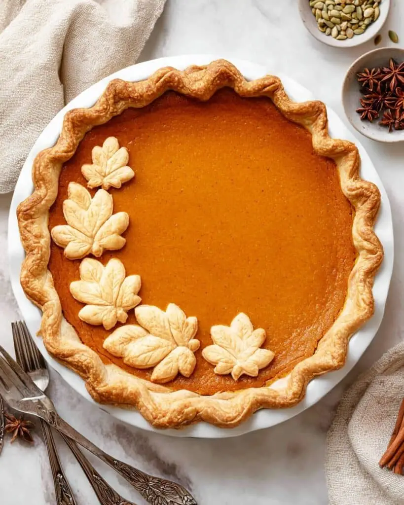 Classic Pumpkin Pie with Decorative Cutouts Recipe