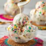 Cake Batter Ice Cream with Magic Shell Topping Recipe
