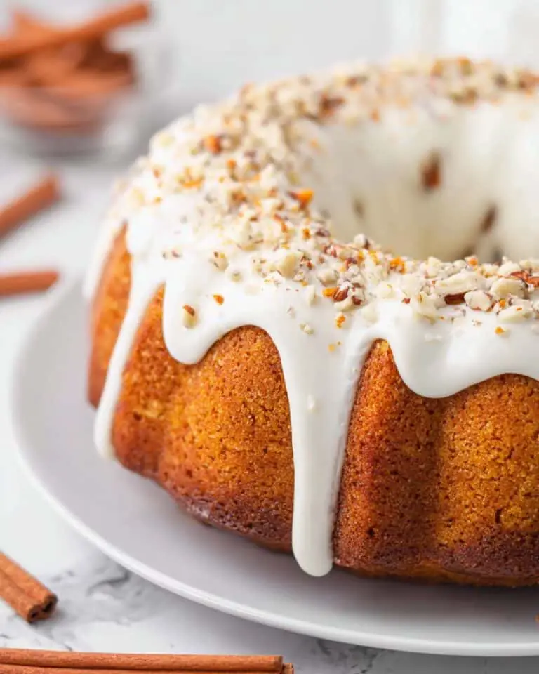 Spiced Pumpkin Bundt Cake with Cream Cheese Frosting Recipe