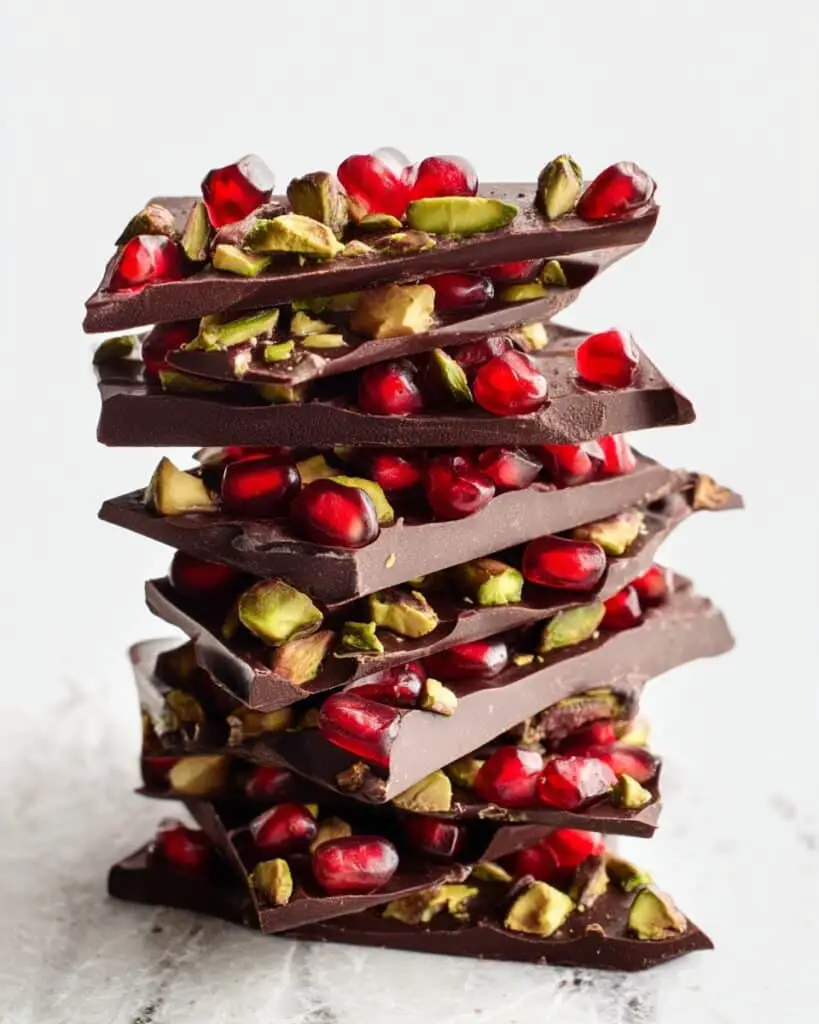 Pomegranate and Pistachio Dark Chocolate Bark Recipe
