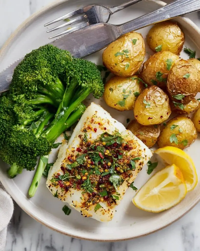 Oven-Baked Chilean Sea Bass with Lemon Butter and Herbs Recipe