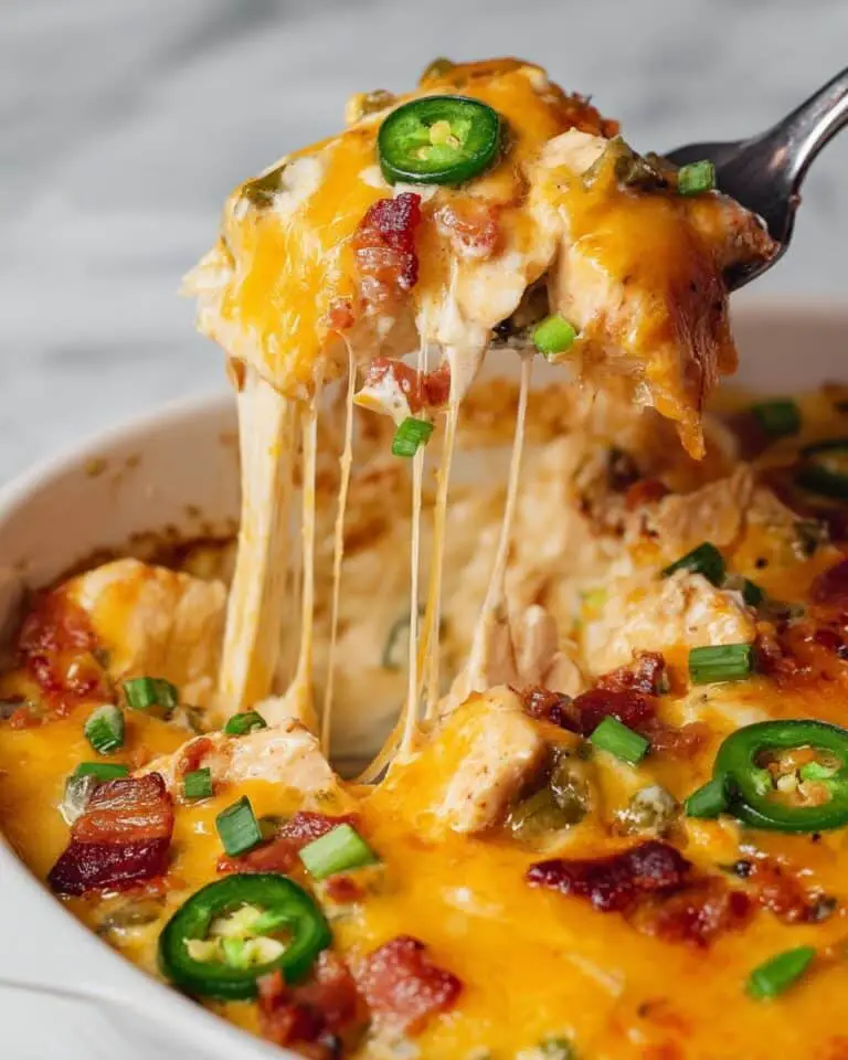 Creamy Cheesy Chicken Skillet with Bacon and Jalapeños Recipe