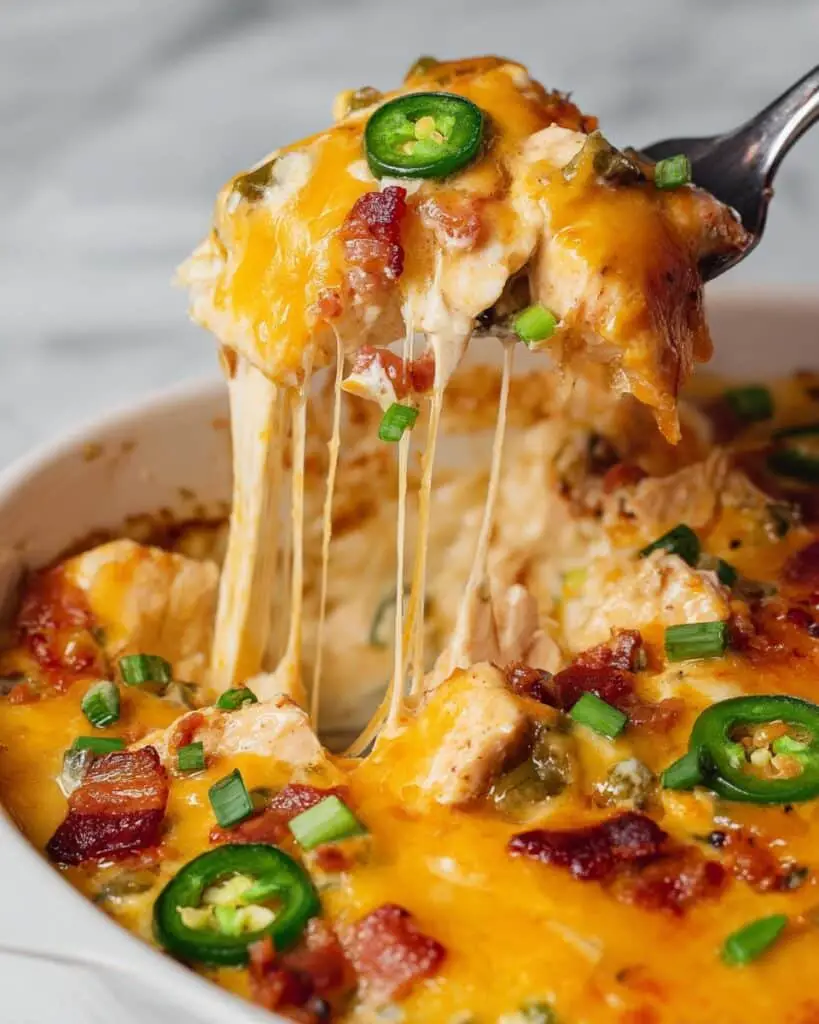 Creamy Cheesy Chicken Skillet with Bacon and Jalapeños Recipe