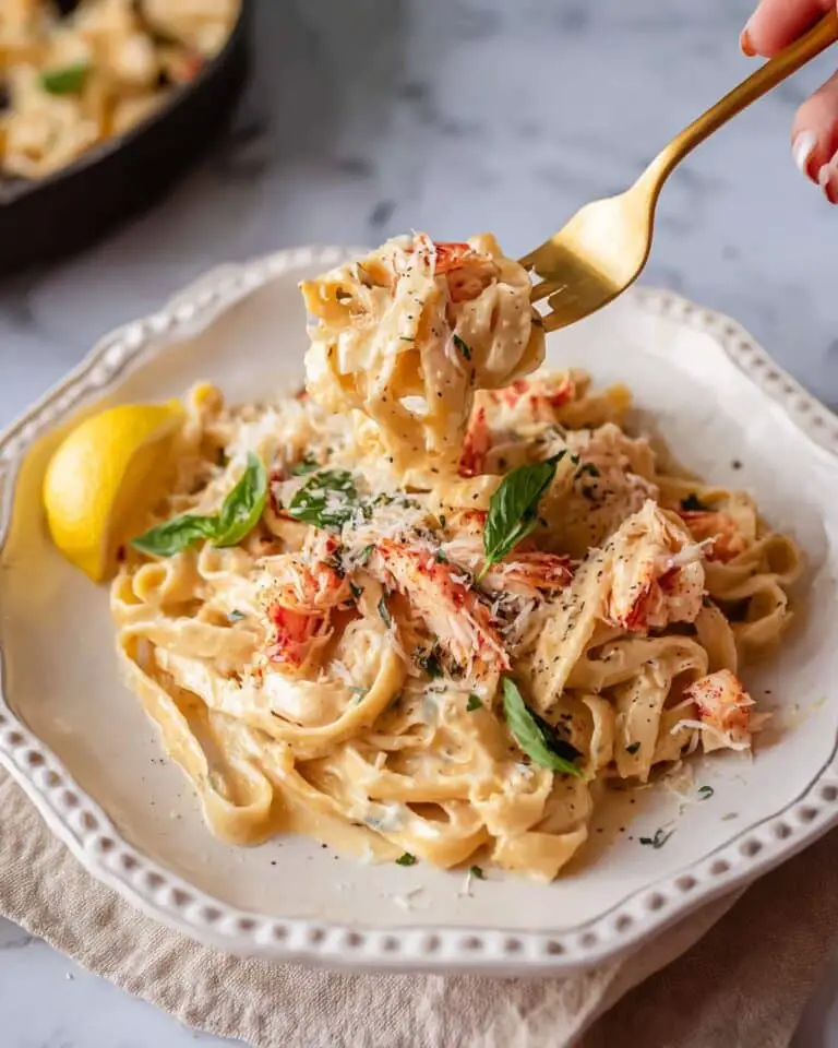 Lobster Pasta with Creamy Lemon Parmesan Sauce Recipe