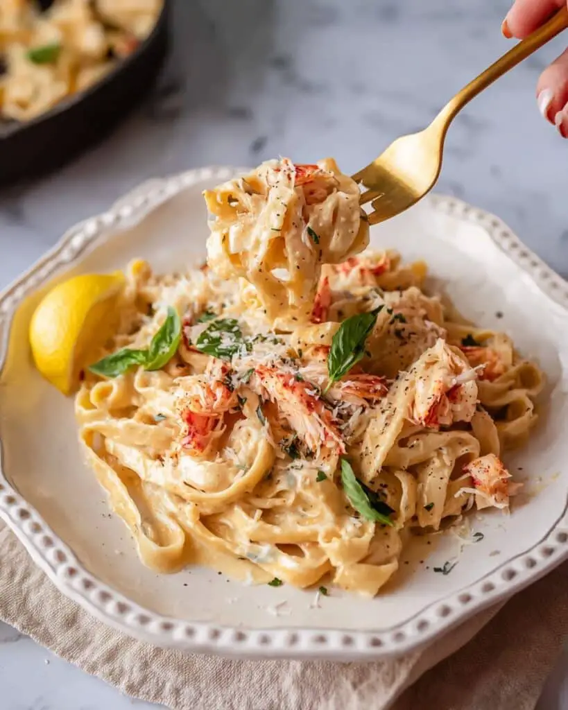 Lobster Pasta with Creamy Lemon Parmesan Sauce Recipe