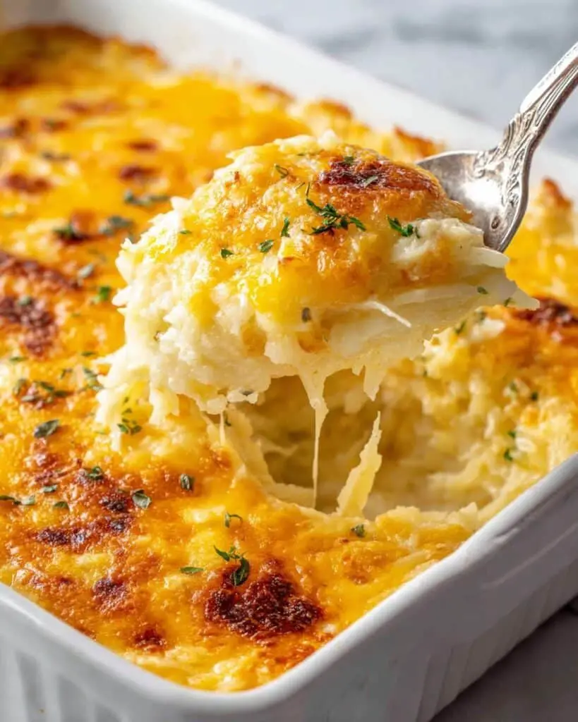 Cheesy Hashbrown Casserole with Crunchy Cornflake Topping Recipe