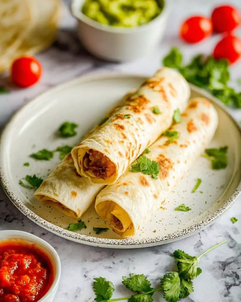 Baked Cheesy Beef Taquitos Recipe