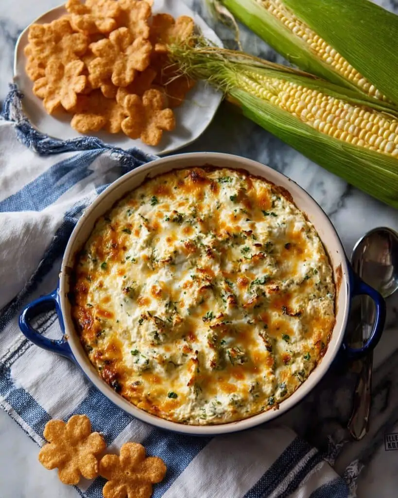 Cheesy Corn Dip with Green Chiles Recipe