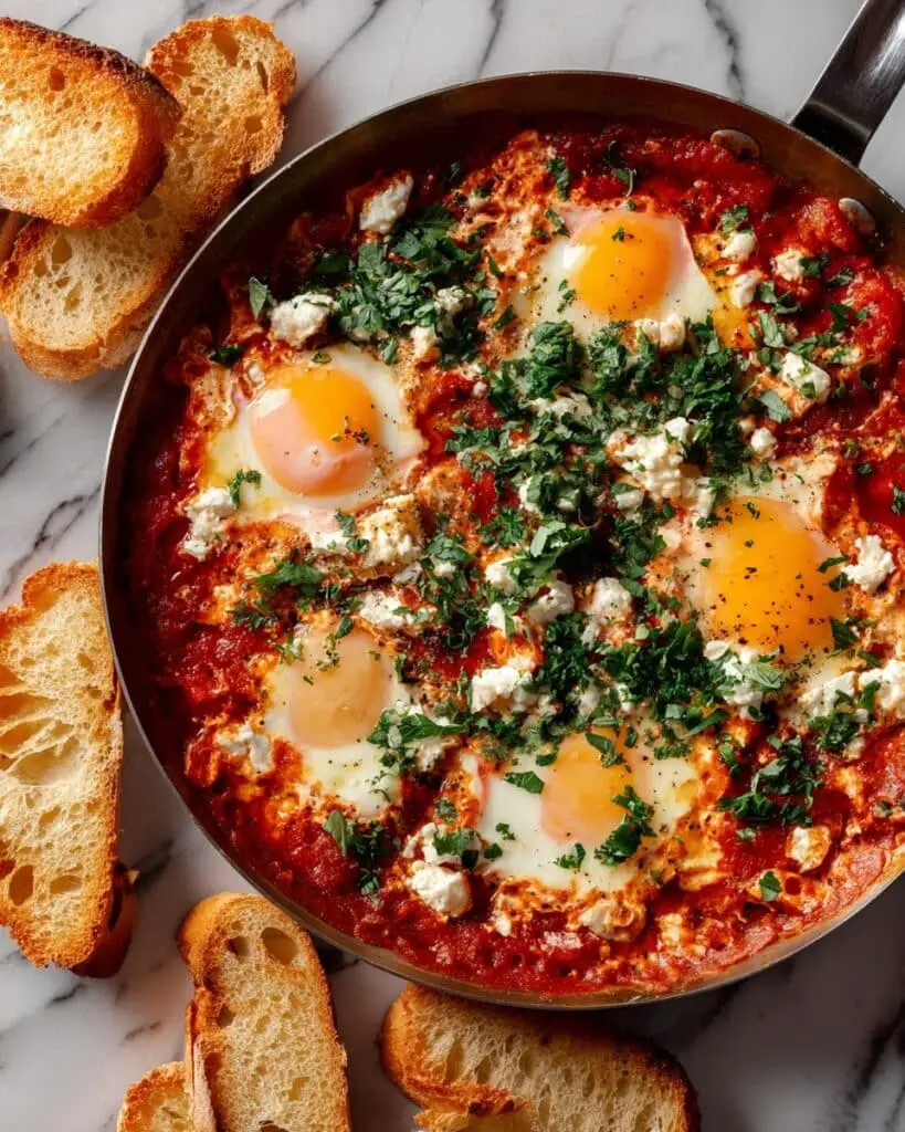 Shakshuka with Spinach and Feta Recipe