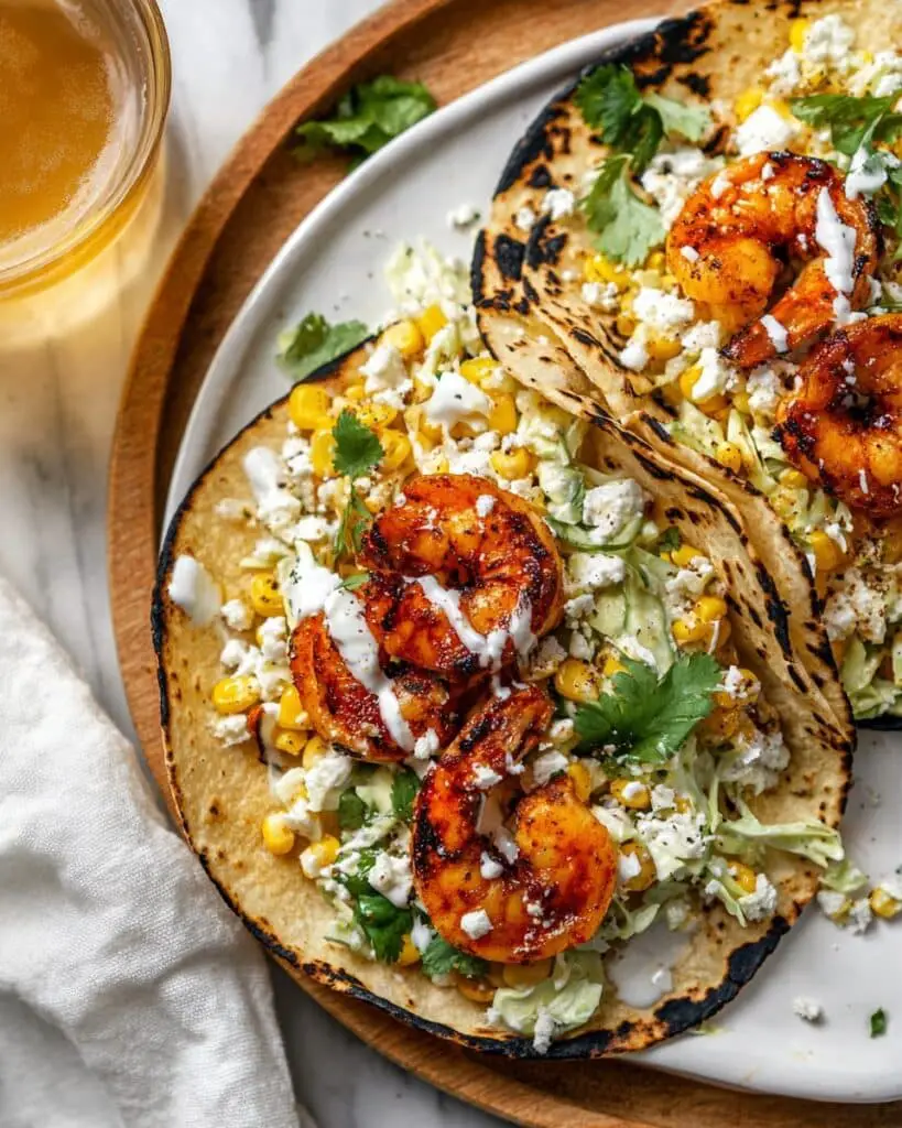 Easy Shrimp Tacos with Creamy Salsa Verde Recipe