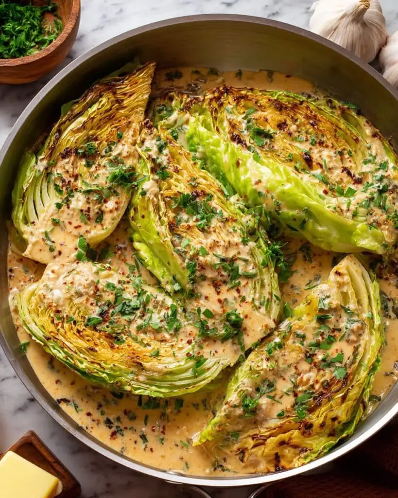 Creamy Garlic Parmesan Cajun Cabbage Recipe