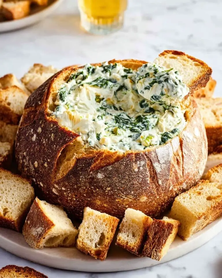 Spinach Artichoke Dip Bread Bowl Recipe