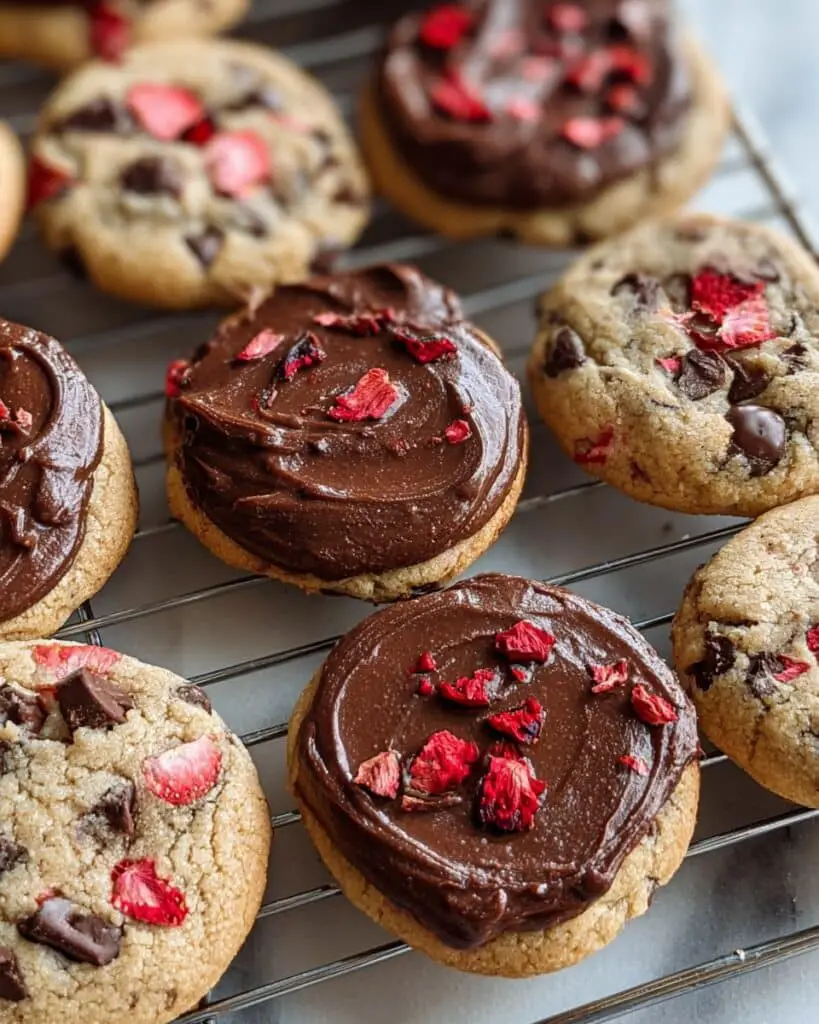 Chocolate Dipped Strawberry Chocolate Chip Cookies (Refined Sugar Free) Recipe