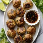 Soy Ginger Meatballs with Lime and Veggie Noodle Bowls Recipe
