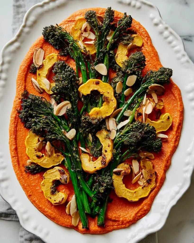 Delicata Squash and Broccolini with Romesco Sauce Recipe