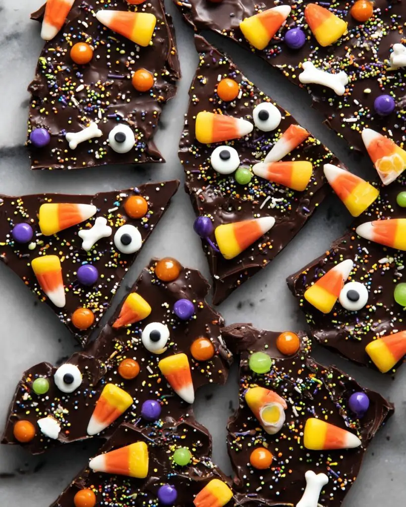 Halloween Candy and Snack Chocolate Bark Recipe
