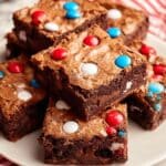 Easy 4th of July M&M Brownies {Patriotic & Moist!} Recipe