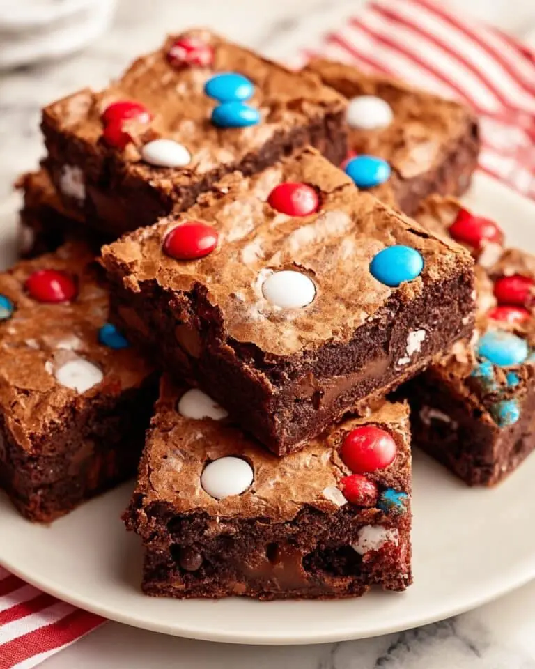 Easy 4th of July M&M Brownies {Patriotic & Moist!} Recipe