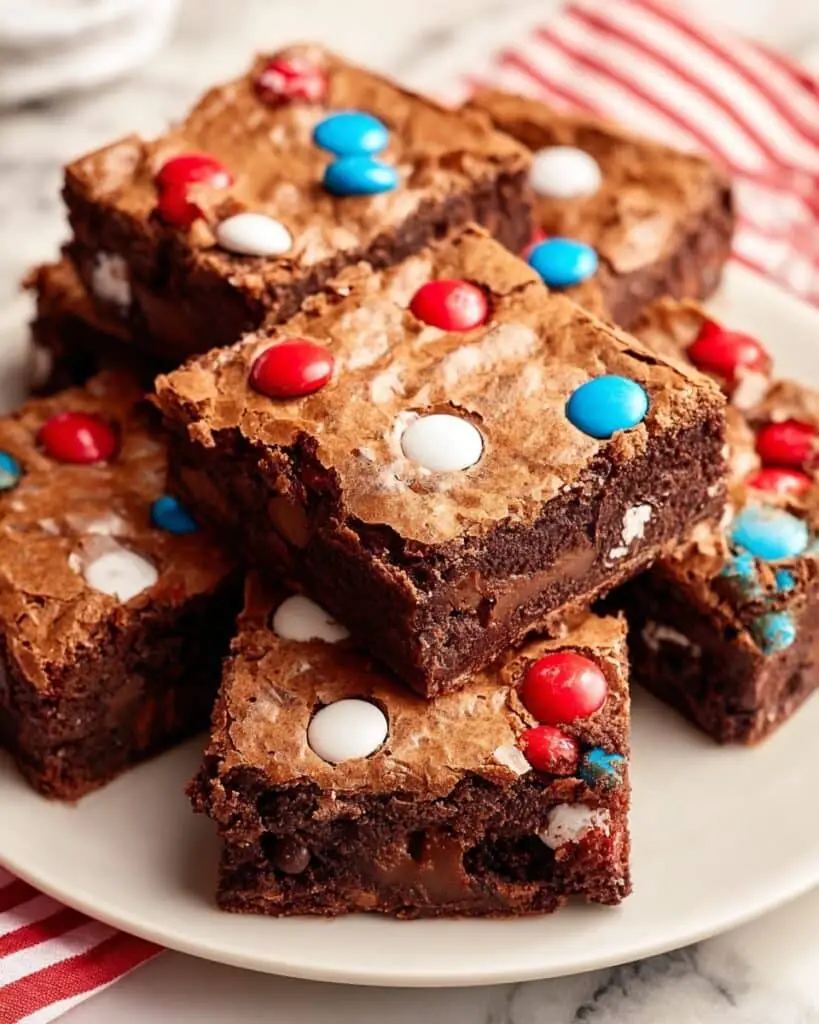 Easy 4th of July M&M Brownies {Patriotic & Moist!} Recipe