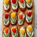 Tomato Tulip Crostini (Easy Spring Appetizer) Recipe
