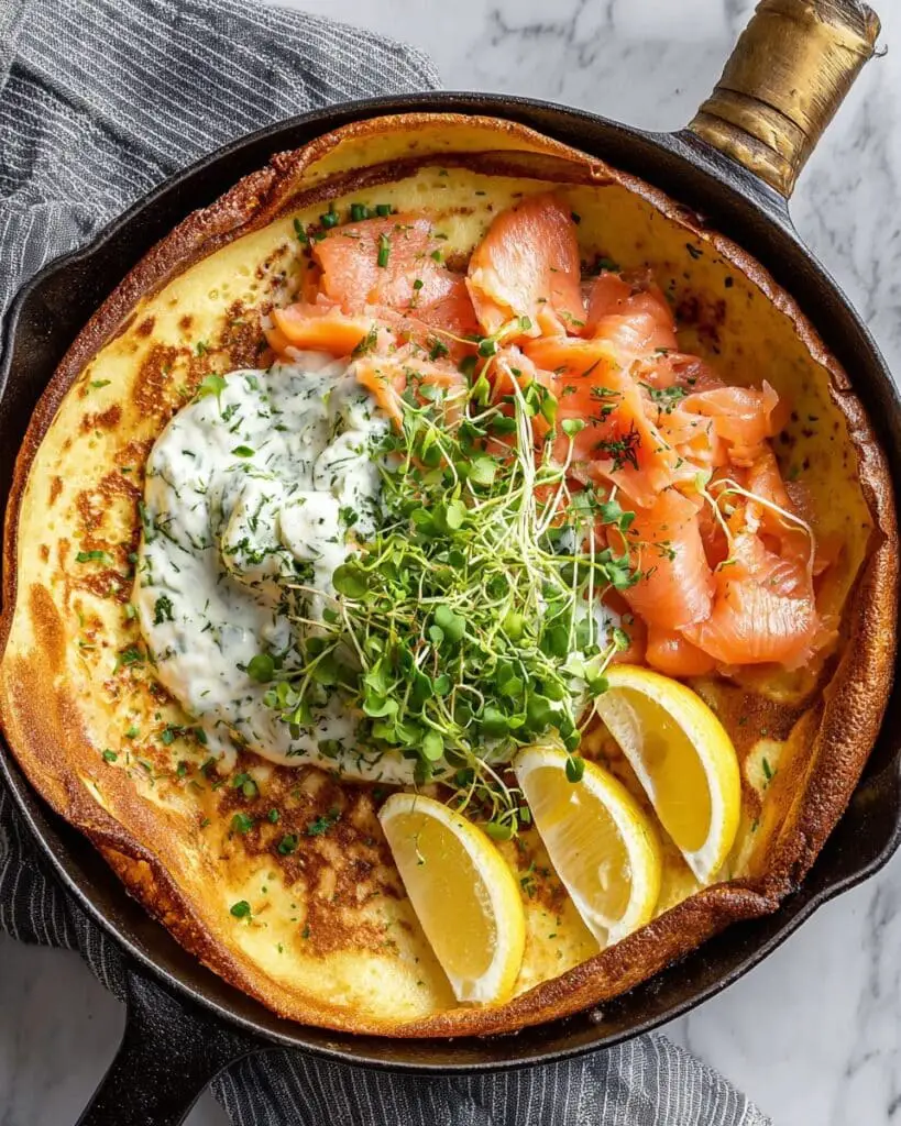 Smoked Salmon Dutch Baby with Crème Fraîche Recipe