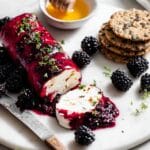 Blackberry Goat Cheese Log with Honey and Thyme Recipe