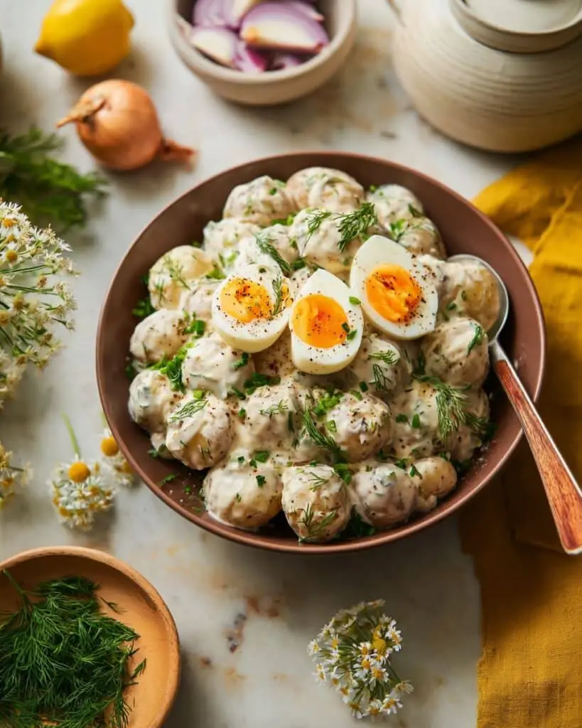 Swedish-Style Potato and Sour Cream Salad Recipe