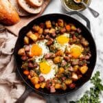 Steak and Egg Hash with Crispy Potatoes and Herb Sauce Recipe