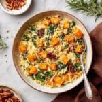 Butternut Squash and Kale Orzo with Toasted Rosemary Garlic Pecans Recipe