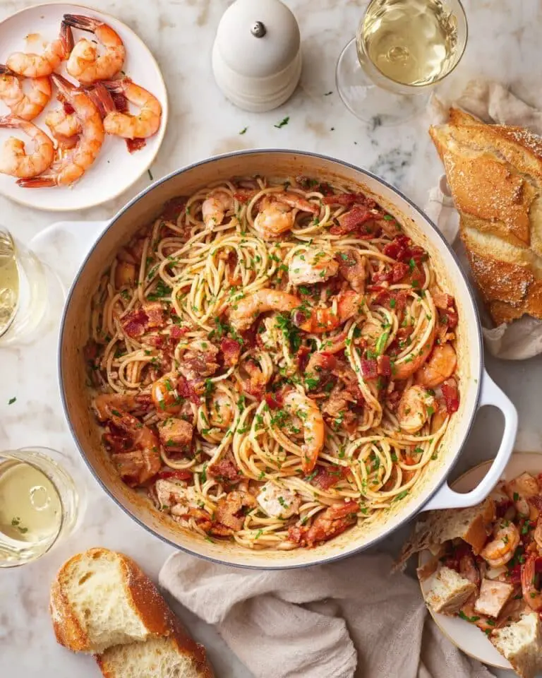 Chicken and Shrimp Carbonara Recipe