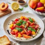 Whipped Cottage Cheese with Tomatoes and Peaches Recipe