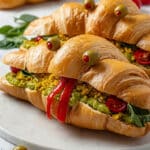 Monster Breakfast Sandwich with Tofu Scramble, Avocado, and Veggie Garnishes Recipe