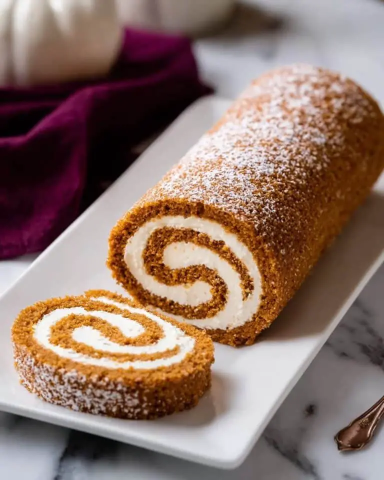 Pumpkin Roll Cake with Cream Cheese Filling Recipe