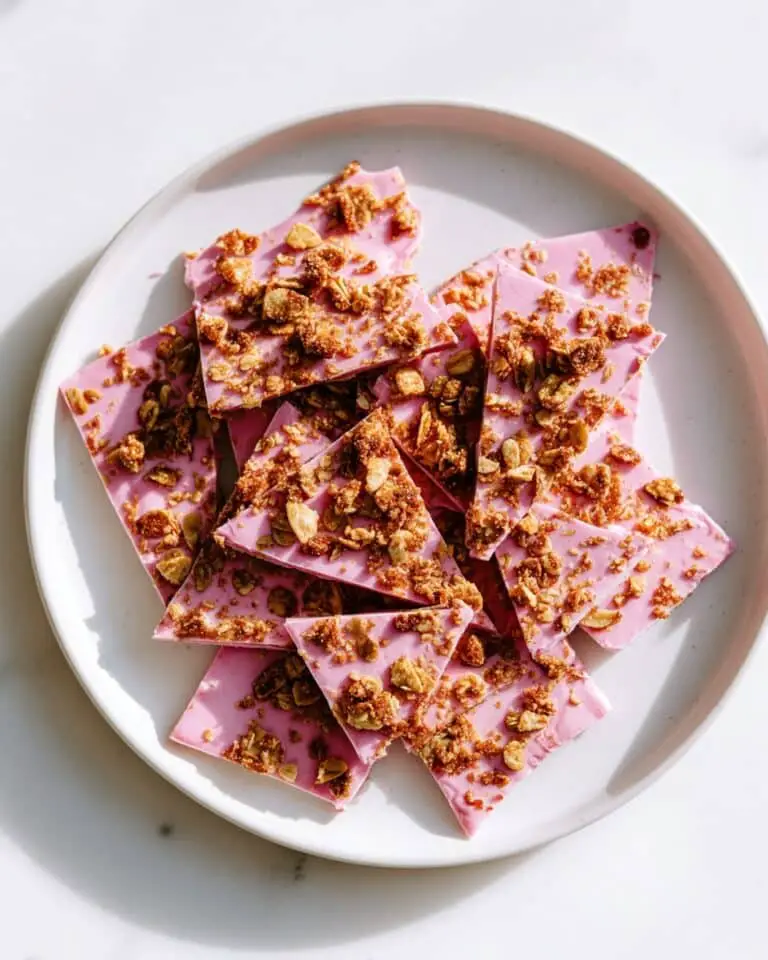 Frozen Yogurt Bark with Raspberries, Chia Seeds, and Granola Recipe