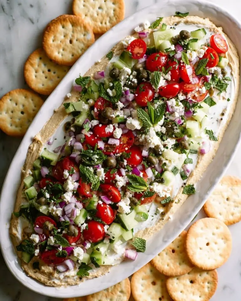Layered Greek Hummus and Tzatziki Dip Recipe