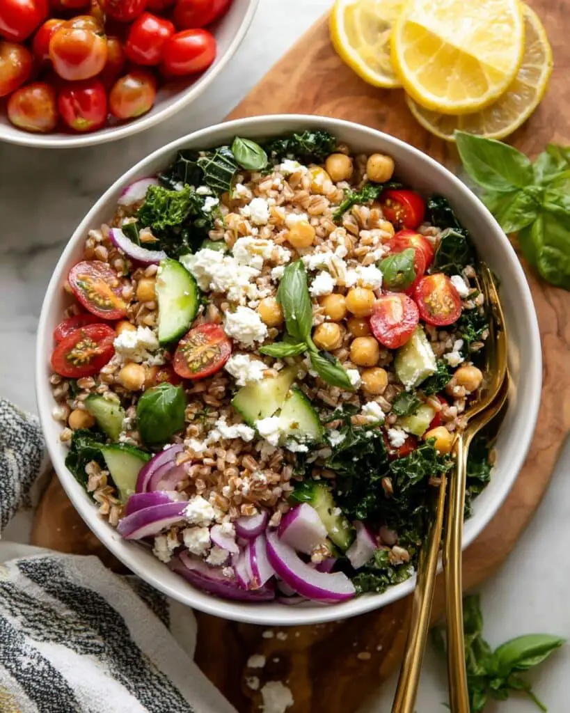 Mediterranean Farro Feta Salad Recipe