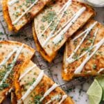Carne Asada Quesadilla with Cilantro Lime Dip Recipe