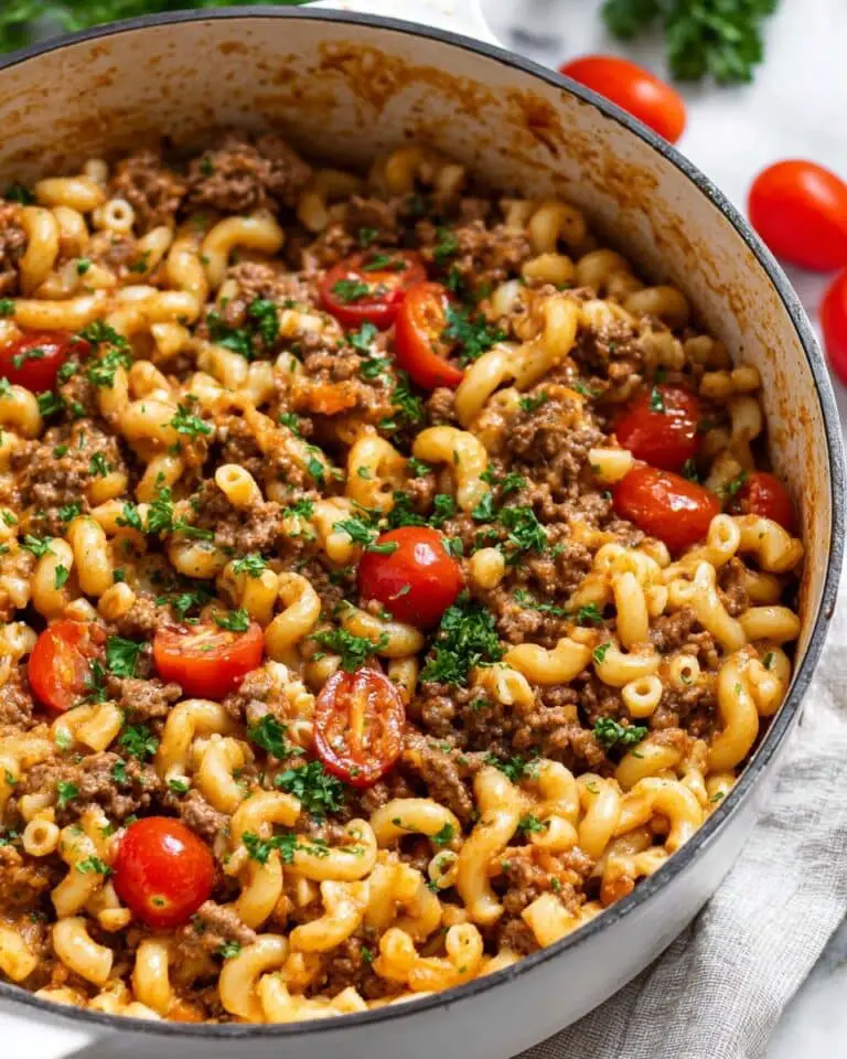 Creamy Ground Beef and Macaroni Skillet Recipe